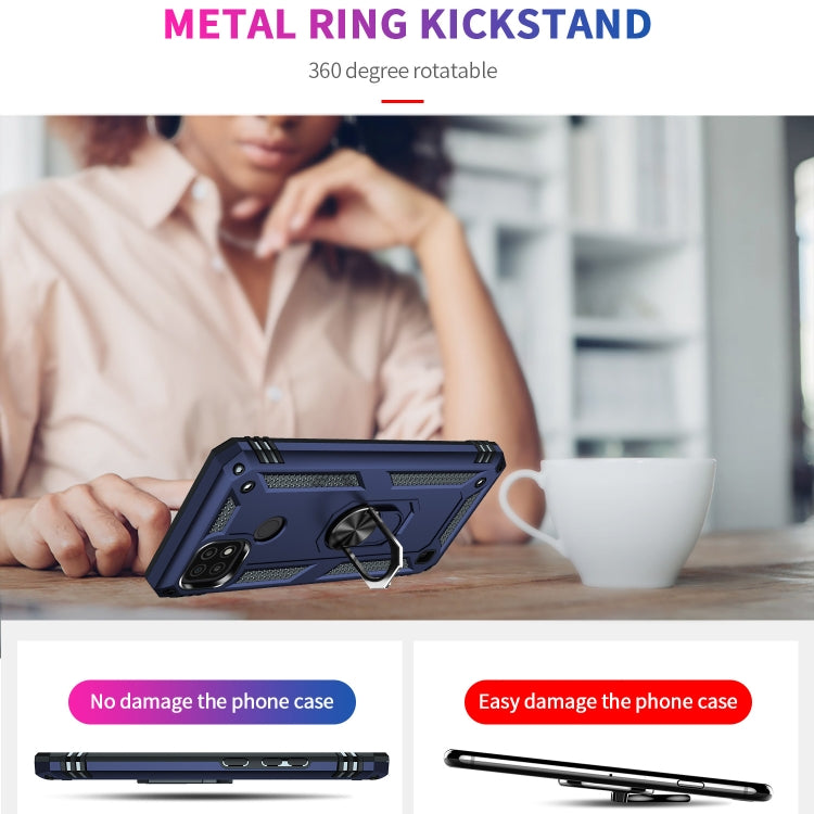 For OPPO Realme C21 Shockproof TPU + PC Protective Case with 360 Degree Rotating Holder(Blue) by buy2fix