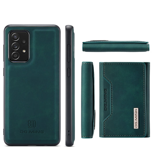 For Samsung Galaxy A52 5G / 4G DG.MING M2 Series 3-Fold Multi Card Bag + Back Cover Shockproof Case with Wallet & Holder Function(Green) by DG.MING