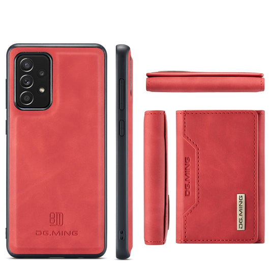 For Samsung Galaxy A52 5G / 4G DG.MING M2 Series 3-Fold Multi Card Bag + Back Cover Shockproof Case with Wallet & Holder Function(Red) by DG.MING