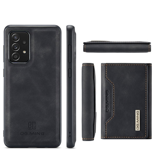 For Samsung Galaxy A52 5G / 4G DG.MING M2 Series 3-Fold Multi Card Bag + Back Cover Shockproof Case with Wallet & Holder Function(Black) by DG.MING