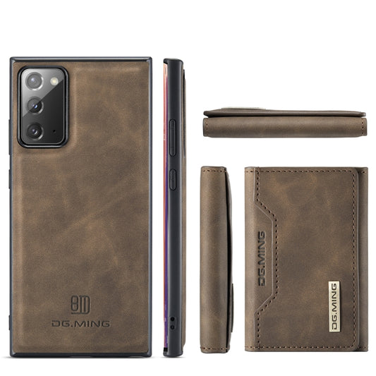 For Samsung Galaxy Note20 DG.MING M2 Series 3-Fold Multi Card Bag Back Cover Shockproof Case with Wallet & Holder Function(Coffee) by DG.MING