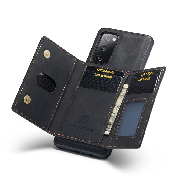 For Samsung Galaxy S20 FE DG.MING M2 Series 3-Fold Multi Card Bag Back Cover Shockproof Case with Wallet & Holder Function(Black) by DG.MING