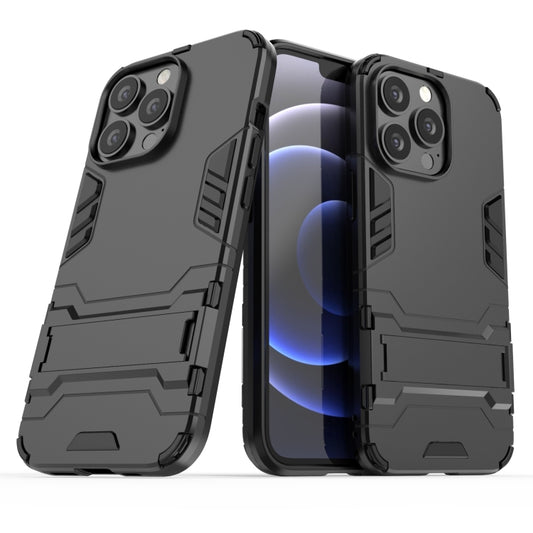 For iPhone 13 Pro PC + TPU Shockproof Protective Case with Invisible Holder (Black) by buy2fix