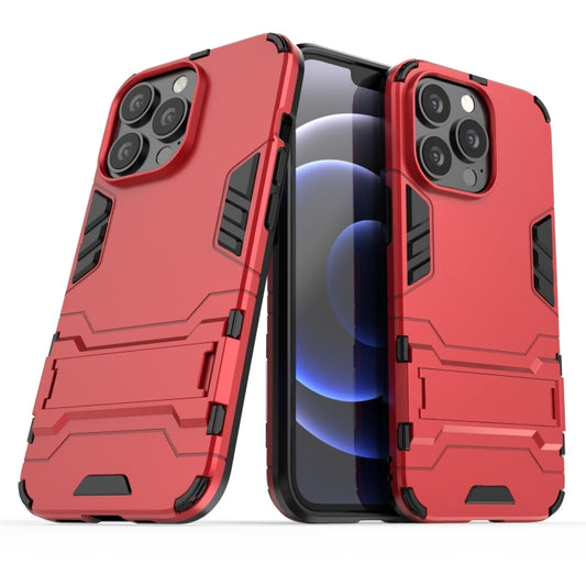 For iPhone 13 Pro PC + TPU Shockproof Protective Case with Invisible Holder (Red) by buy2fix