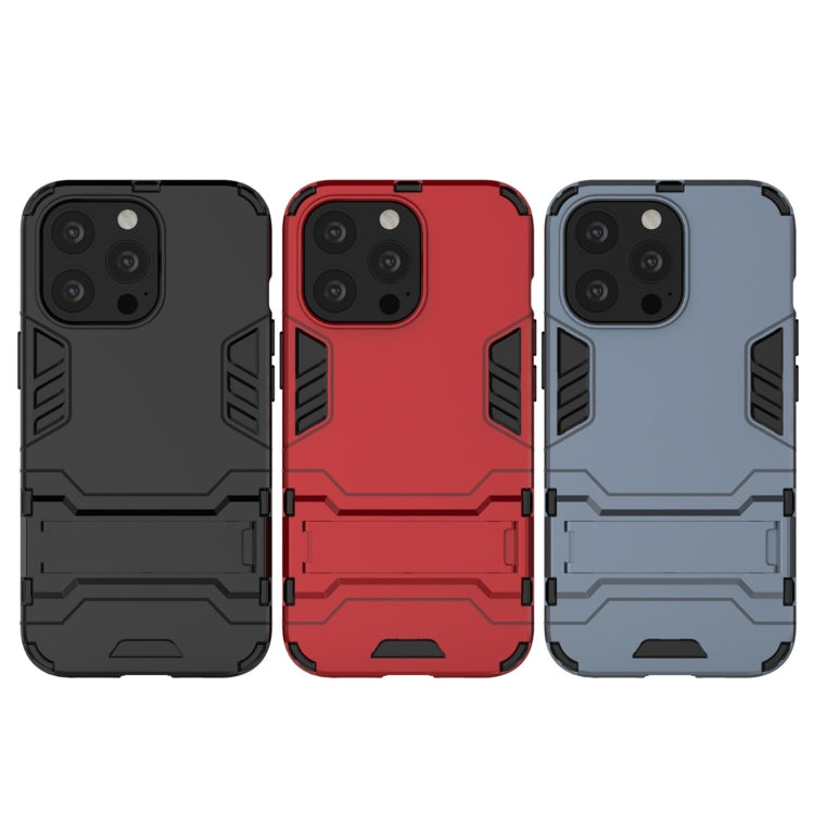 For iPhone 13 Pro PC + TPU Shockproof Protective Case with Invisible Holder (Red) by buy2fix