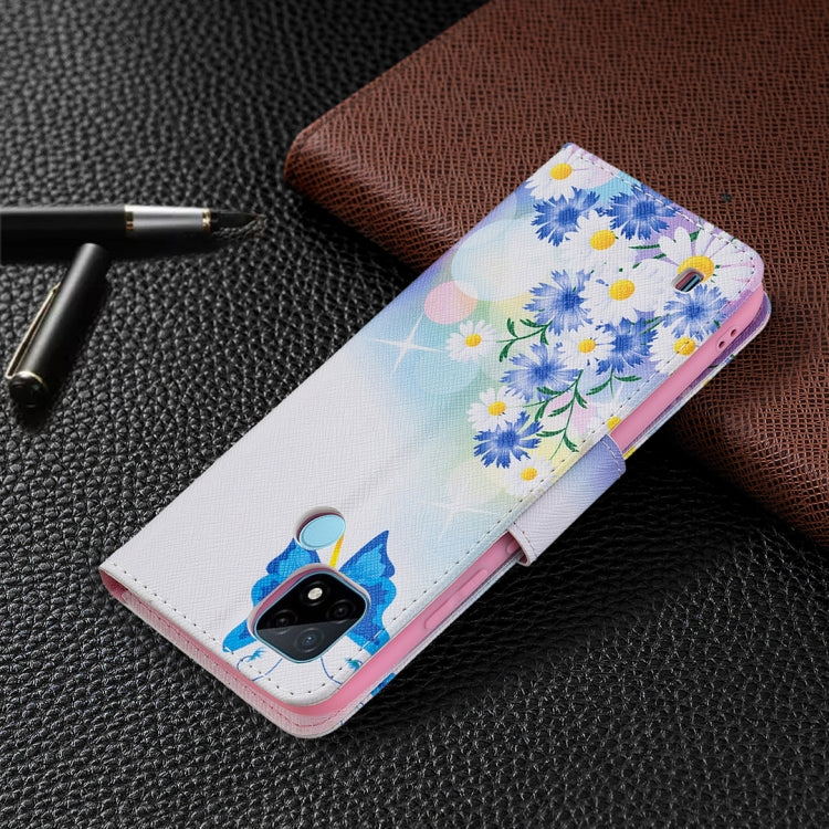 For OPPO Realme C21 / C20 Colored Drawing Pattern Horizontal Flip Leather Case with Holder & Card Slots & Wallet(Butterfly Love) by buy2fix