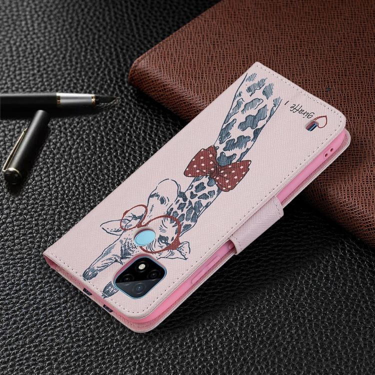 For OPPO Realme C21 / C20 Colored Drawing Pattern Horizontal Flip Leather Case with Holder & Card Slots & Wallet(Deer) by buy2fix