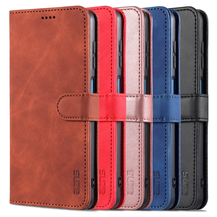 For Samsung Galaxy S21 FE 5G AZNS Skin Feel Calf Texture Horizontal Flip Leather Case with Card Slots & Holder & Wallet(Blue) by AZNS