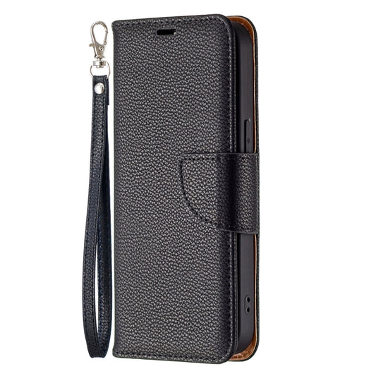 For iPhone 13 Pro Litchi Texture Pure Color Horizontal Flip Leather Case with Holder & Card Slots & Wallet & Lanyard (Black) by buy2fix