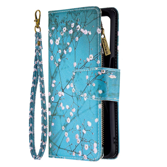 For OPPO A74 5G/A93 5G/A54 5G Colored Drawing Pattern Zipper Horizontal Flip Leather Case with Holder & Card Slots & Wallet(Plum Blossom) by buy2fix
