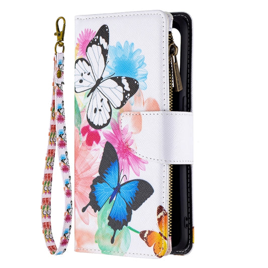For OPPO Reno5 5G Colored Drawing Pattern Zipper Horizontal Flip Leather Case with Holder & Card Slots & Wallet(Two Butterflies) by buy2fix