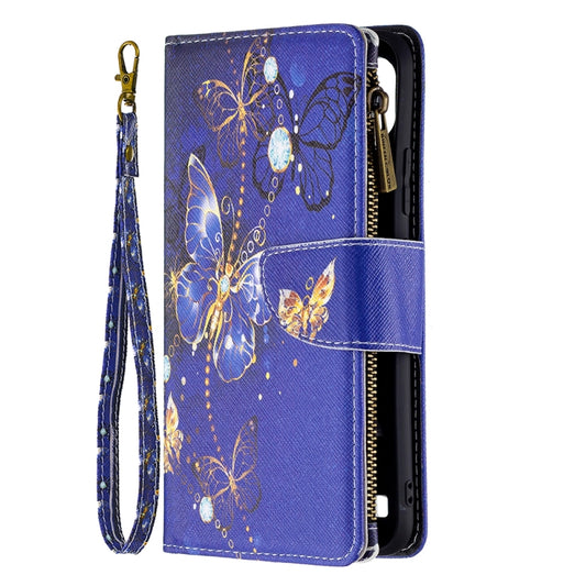 For OPPO Realme C21/C20 Colored Drawing Pattern Zipper Horizontal Flip Leather Case with Holder & Card Slots & Wallet(Purple Butterfly) by buy2fix