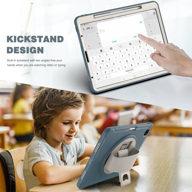 For iPad Pro 12.9 2022 / 2021 360 Degree Rotation PC + TPU Protective Tablet Case with Holder & Hand-strap(Cornflower Blue) - iPad Pro 12.9 (2022/2021) Cases by buy2fix | Online Shopping UK | buy2fix