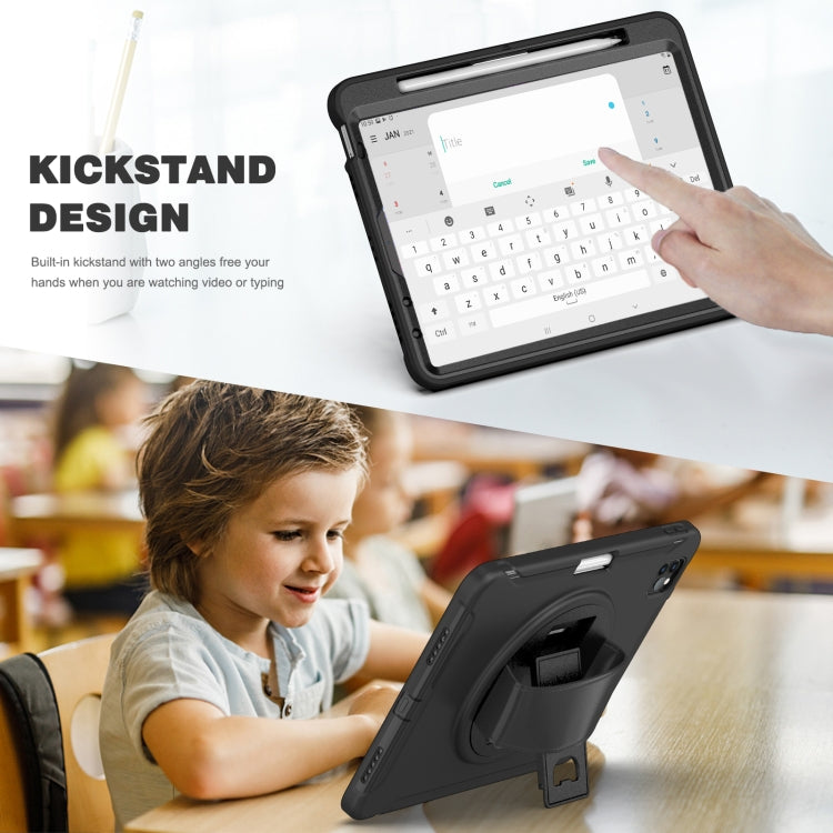 360 Rotation PC + TPU ablet Case with Holder & Strap For iPad Air 2020 / 2022 10.9 / Pro 11 2022 / 2021 / 2020 / 2018(Black) by buy2fix