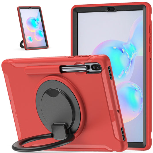 For Samsung Galaxy Tab S6 T860 Shockproof TPU + PC Protective Case with 360 Degree Rotation Foldable Handle Grip Holder & Pen Slot(Red) - Tab S6 10.5 T860 / T865 by buy2fix | Online Shopping UK | buy2fix