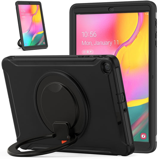 For Samsung Galaxy Tab A 10.1 T515/T510 2019 Shockproof TPU + PC Protective Case with 360 Degree Rotation Foldable Handle Grip Holder & Pen Slot(Black) - Tab A 10.1 (2019) T510 / T515 by buy2fix | Online Shopping UK | buy2fix
