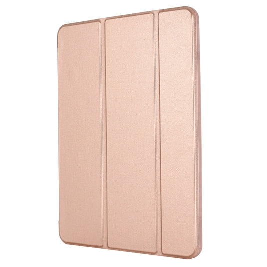 For iPad Pro 12.9 2022 / 2021 / 2020 / 2018 TPU Horizontal Flip Leather Tablet Case with Three-folding Holder(Rose Gold) by buy2fix