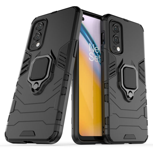 For OnePlus Nord 2 5G PC + TPU Shockproof Protective Case with Magnetic Ring Holder(Black) by buy2fix