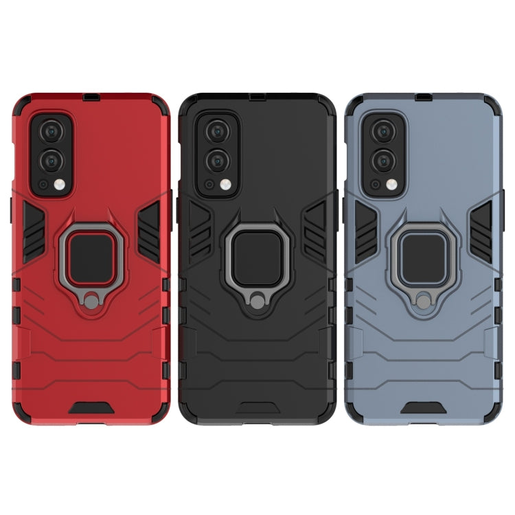 For OnePlus Nord 2 5G PC + TPU Shockproof Protective Case with Magnetic Ring Holder(Black) by buy2fix