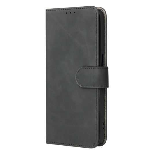 For OPPO A16 Solid Color Skin Feel Magnetic Buckle Horizontal Flip Calf Texture PU Leather Case with Holder & Card Slots & Wallet(Black) by buy2fix