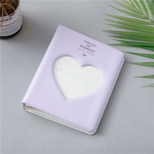 Hollow Heart 64 Pockets Photo Book Album Name Card Holder for Fujifilm Instax Mini 8 /7s /70 /25 /50s /90(Light Purple) by buy2fix