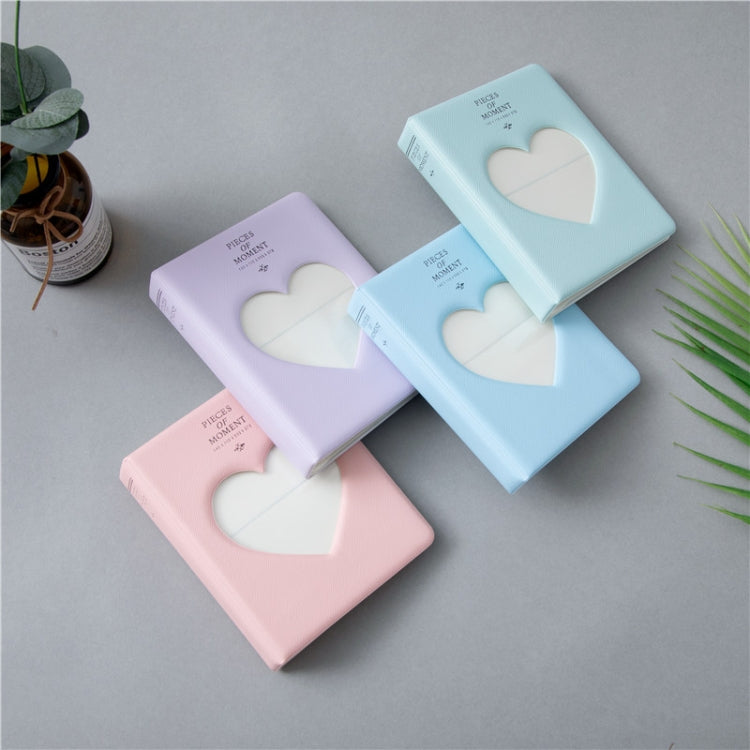 Hollow Heart 64 Pockets Photo Book Album Name Card Holder for Fujifilm Instax Mini 8 /7s /70 /25 /50s /90(Light Purple) by buy2fix