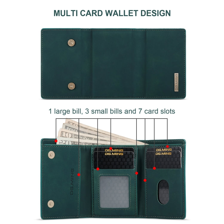 For Samsung Galaxy S20 Ultra DG.MING M1 Series 3-Fold Multi Card Wallet Back Cover Shockproof Case with Holder Function(Green) by DG.MING