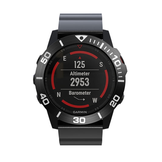 For Garmin Fenix 5X/5X Plus Smart Watch Steel Bezel Ring, A Version(Black Ring White Letter) by buy2fix