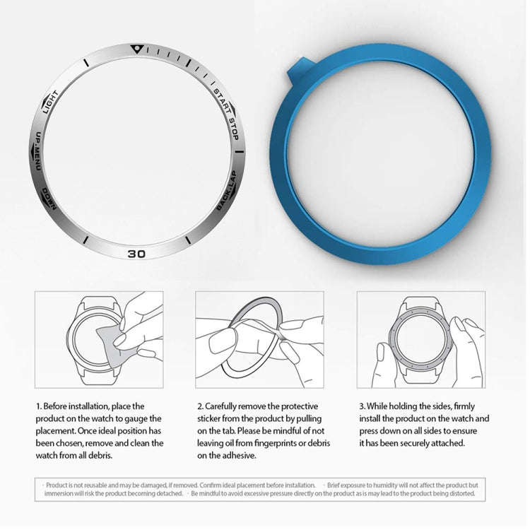 For Garmin Fenix 5 Smart Watch Steel Bezel Ring, A Version(Silver Ring Black Letter) by buy2fix