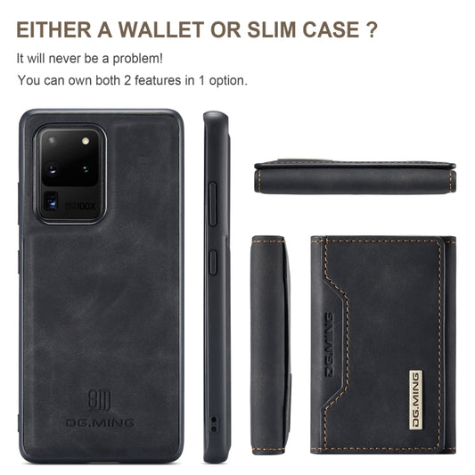 For Samsung Galaxy S20 Ultra DG.MING M2 Series 3-Fold Multi Card Bag Back Cover Shockproof Case with Wallet & Holder Function(Black) by DG.MING