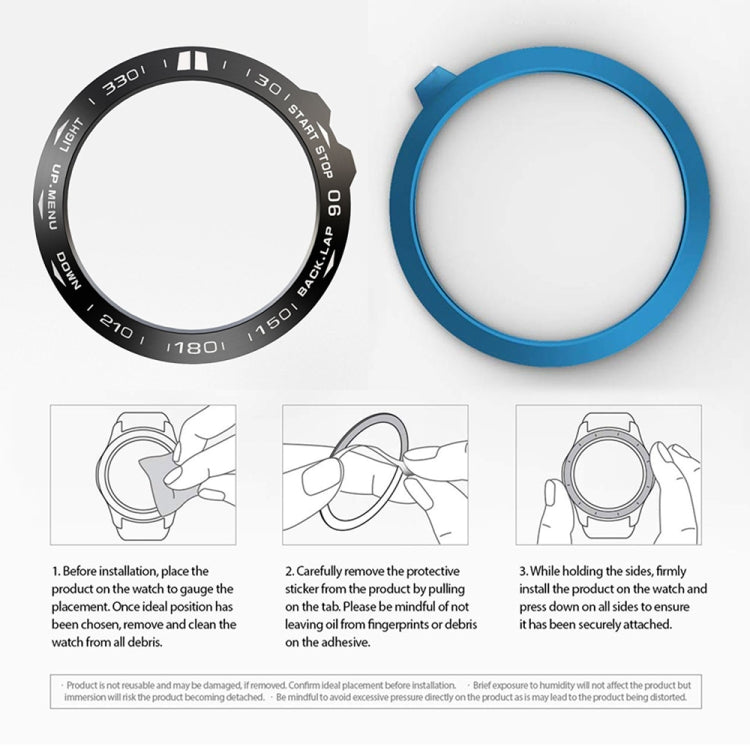 For Garmin Fenix 5X/5X Plus Smart Watch Steel Bezel Ring, B Version(Black Ring White Letter) by buy2fix
