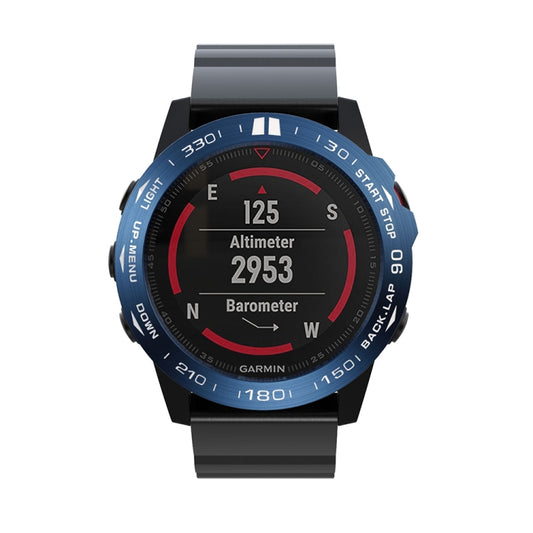 For Garmin Fenix 5X/5X Plus Smart Watch Steel Bezel Ring, B Version(Blue Ring White Letter) by buy2fix