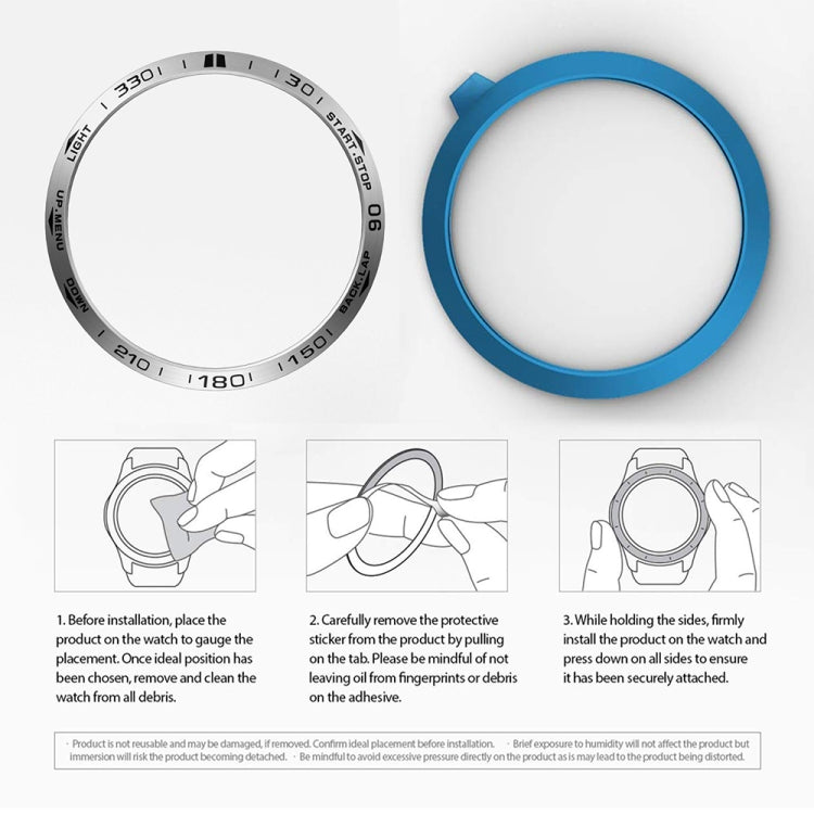 For Garmin Fenix 5 Smart Watch Steel Bezel Ring, B Version(Silver Ring Black Letter) by buy2fix