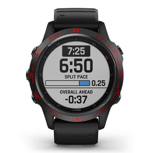 For Garmin Fenix 6/6 Pro/ 6 Sapphire Smart Watch Steel Bezel Ring, B Version(Black Ring Red Letter) by buy2fix