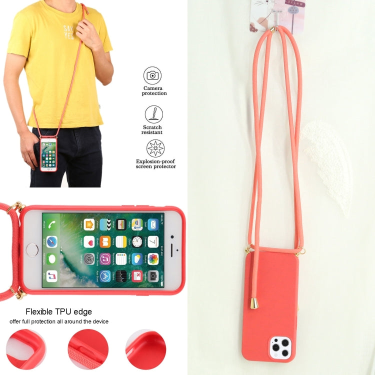 For iPhone 13 Pro Wheat Straw Material + TPU Shockproof Case with Neck Lanyard (Red) by buy2fix