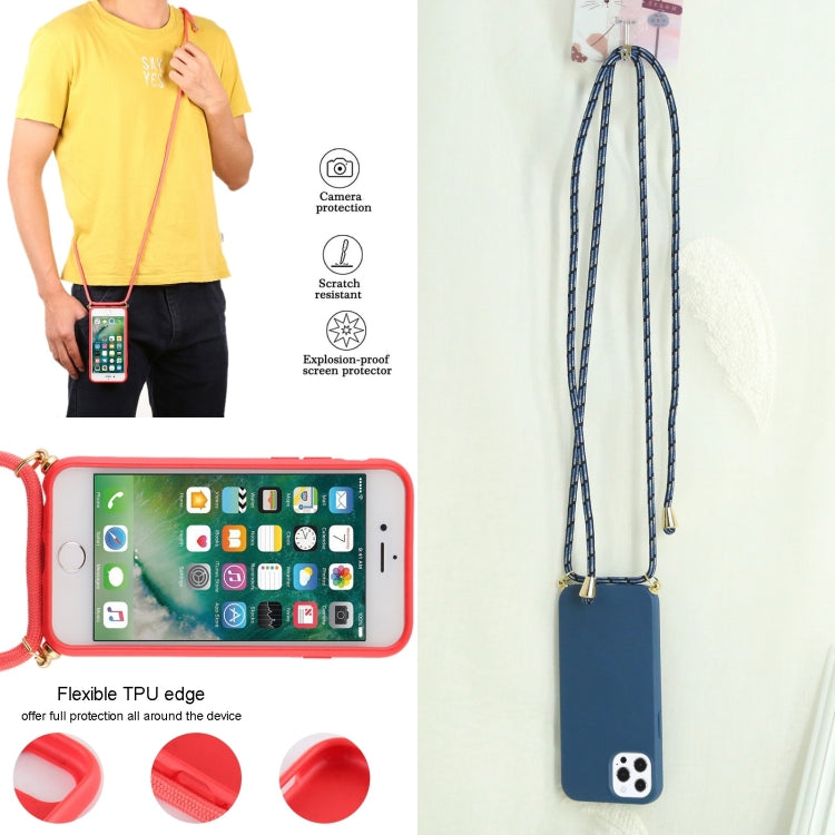 For iPhone 13 Pro Max Wheat Straw Material + TPU Shockproof Case with Neck Lanyard (Blue) by buy2fix