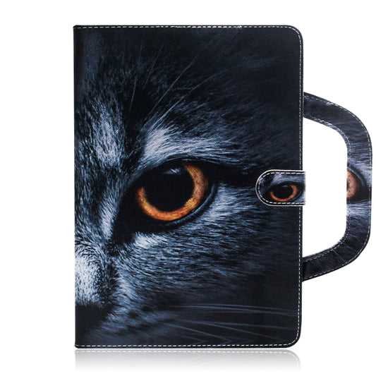 For iPad 10.2 / 10.5 / Air 2019 3D Colored Drawing Horizontal Flip Leather Case with Holder & Card Slot & Wallet & Handle(Half Face Cat) - iPad Air (2019) Cases by buy2fix | Online Shopping UK | buy2fix
