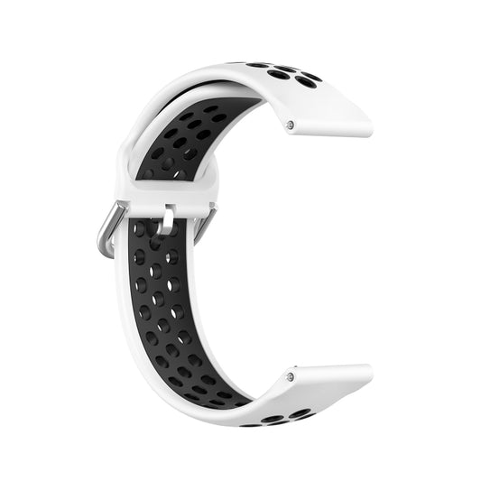 For Samsung Galaxy Watch4 40mm Two-color Silicone Watch Band(White Black) by buy2fix