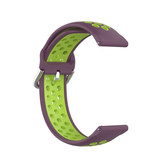 For Samsung Galaxy Watch4 40mm Two-color Silicone Watch Band(Purple Lime Green) by buy2fix
