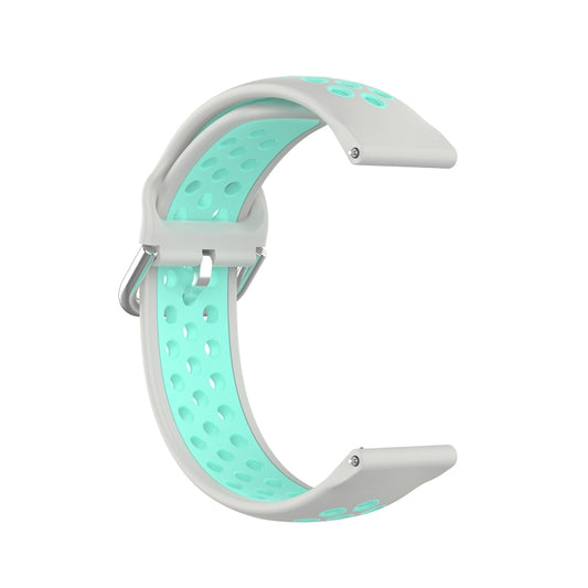 For Samsung Galaxy Watch4 44mm Two-color Silicone Watch Band(Grey Mint Green) by buy2fix