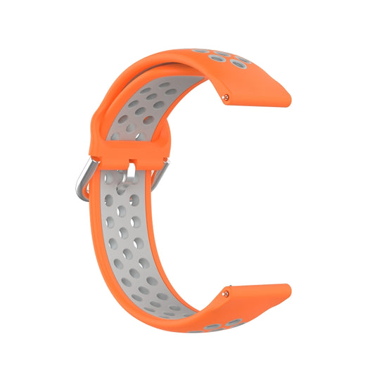 For Samsung Galaxy Watch4 Classic 46mm Two-color Silicone Watch Band(Orange Grey) by buy2fix