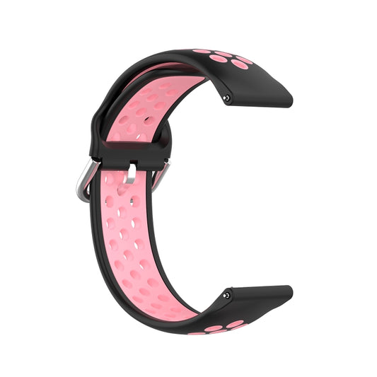 For Samsung Galaxy Watch4 Classic 46mm Two-color Silicone Watch Band(Black Pink) by buy2fix
