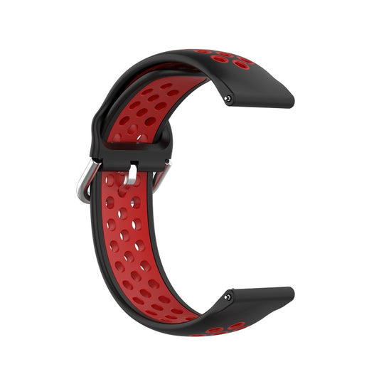 For Samsung Galaxy Watch4 Classic 46mm Two-color Silicone Watch Band(Black Red) by buy2fix