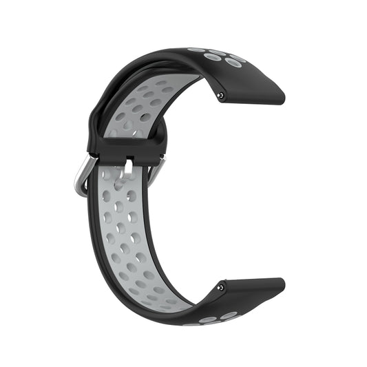 For Samsung Galaxy Watch4 Classic 46mm Two-color Silicone Watch Band(Black Grey) by buy2fix