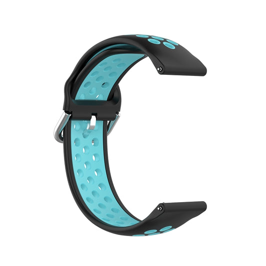 For Samsung Galaxy Watch4 Classic 46mm Two-color Silicone Watch Band(Black Mint Green) by buy2fix