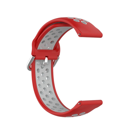For Samsung Galaxy Watch4 Classic 46mm Two-color Silicone Watch Band(Red Grey) by buy2fix