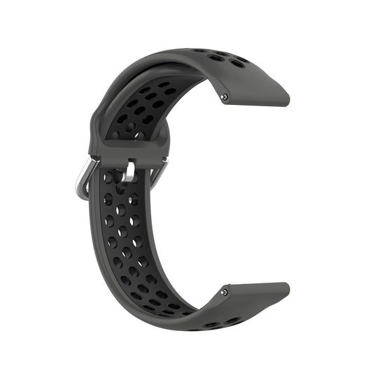 For Samsung Galaxy Watch4 Classic 46mm Two-color Silicone Watch Band(Anthracite Black Black) by buy2fix