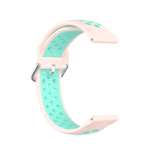 For Samsung Galaxy Watch4 Classic 46mm Two-color Silicone Watch Band(Light Pink Mint Green) by buy2fix