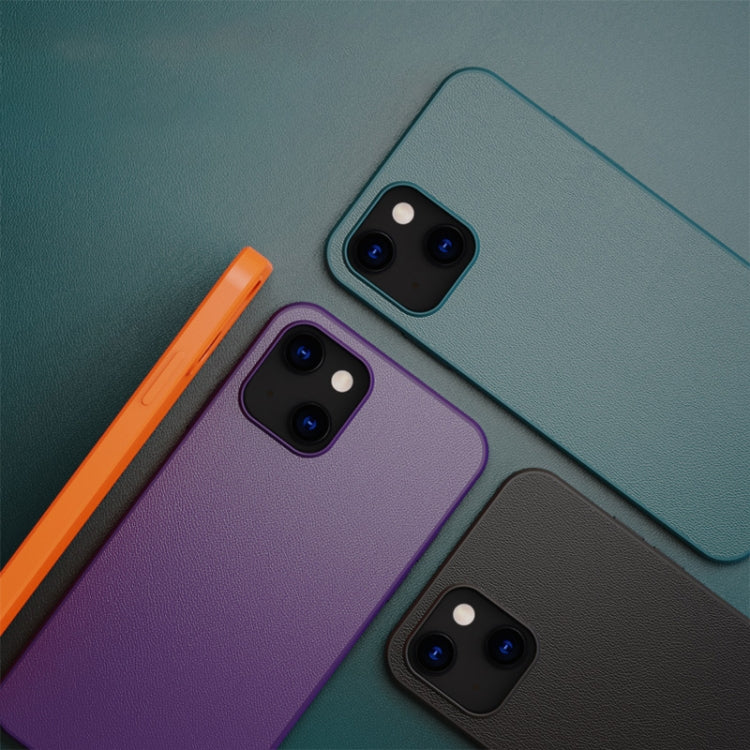 For iPhone 13 Plain Skin Leather Phone Case(Black) by buy2fix