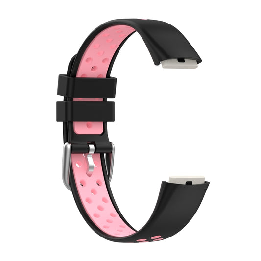 For Fitbit Luxe Two-color Silicone Watch Band(Black Pink) by buy2fix